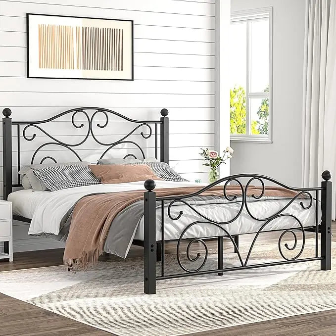 Heavy Duty Metal Bed Frame With Headboard And Footboard