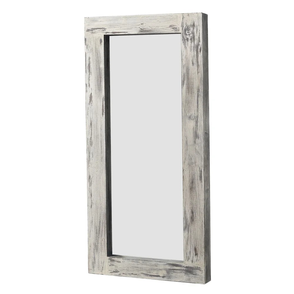 

Wall mounted rectangle wood full length mirror for décor
