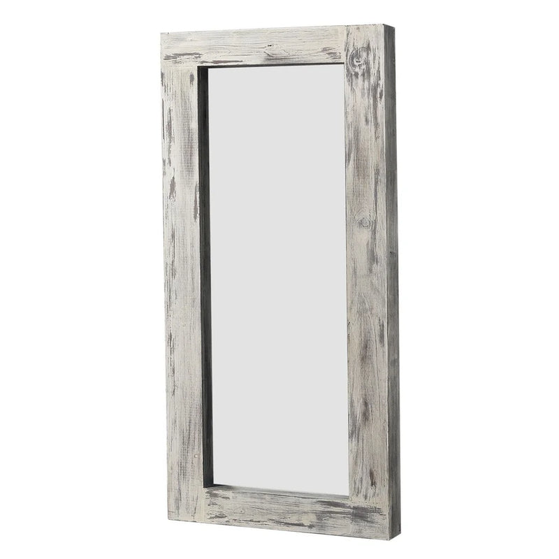 

Wall mounted rectangle wood full length mirror for décor
