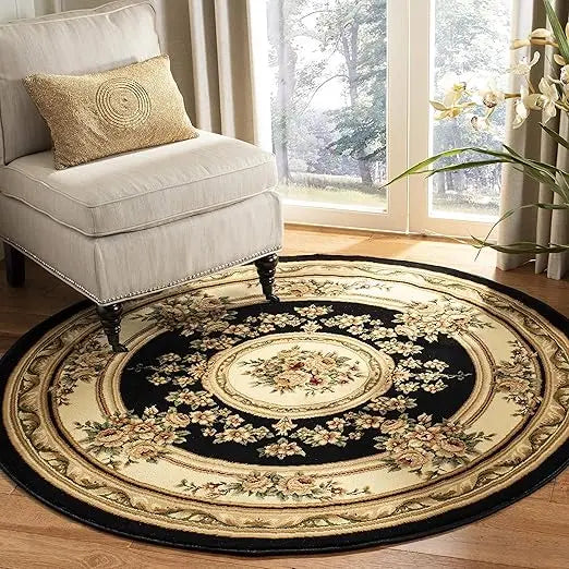 Lyndhurst Collection Area Rug Medallion Design Non Shedding