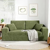 Modern Corduroy Loveseat Sofa in a Box for Small Spaces