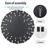 Sunburst Round Wall Mirror Beveled Glass Silver Decor