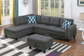 Modern Sectional Sofa With Chaise Ottoman And Pillows