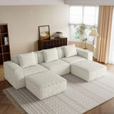 Luxury Cloud Style Sectional Sofa With Ottomans Living Room