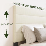 Modern Sherpa Upholstered Bed Frame with Adjustable Headboard