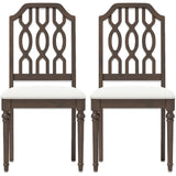Farmhouse Dining Chairs Set of 2 Armless Upholstered French