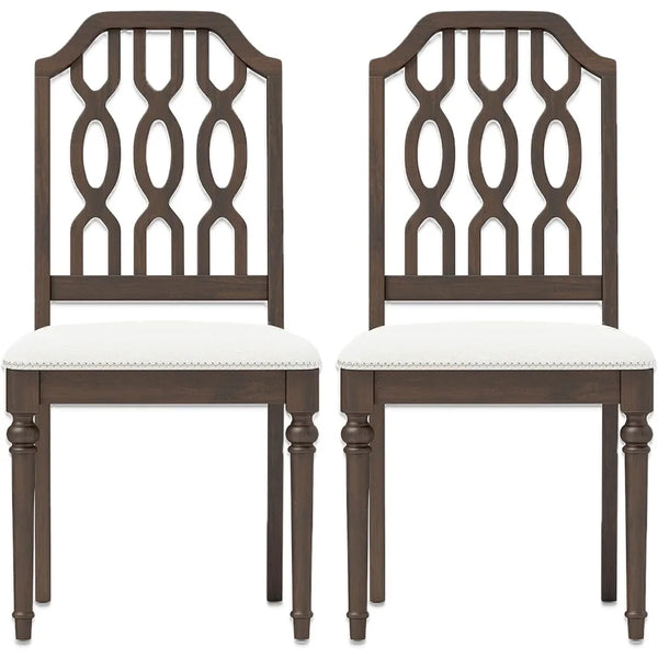 Farmhouse Dining Chairs Set of 2 Armless Upholstered French