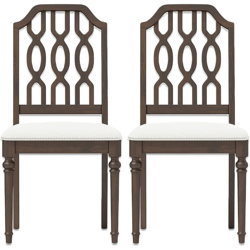 Farmhouse Dining Chairs Set of 2 Armless Upholstered French