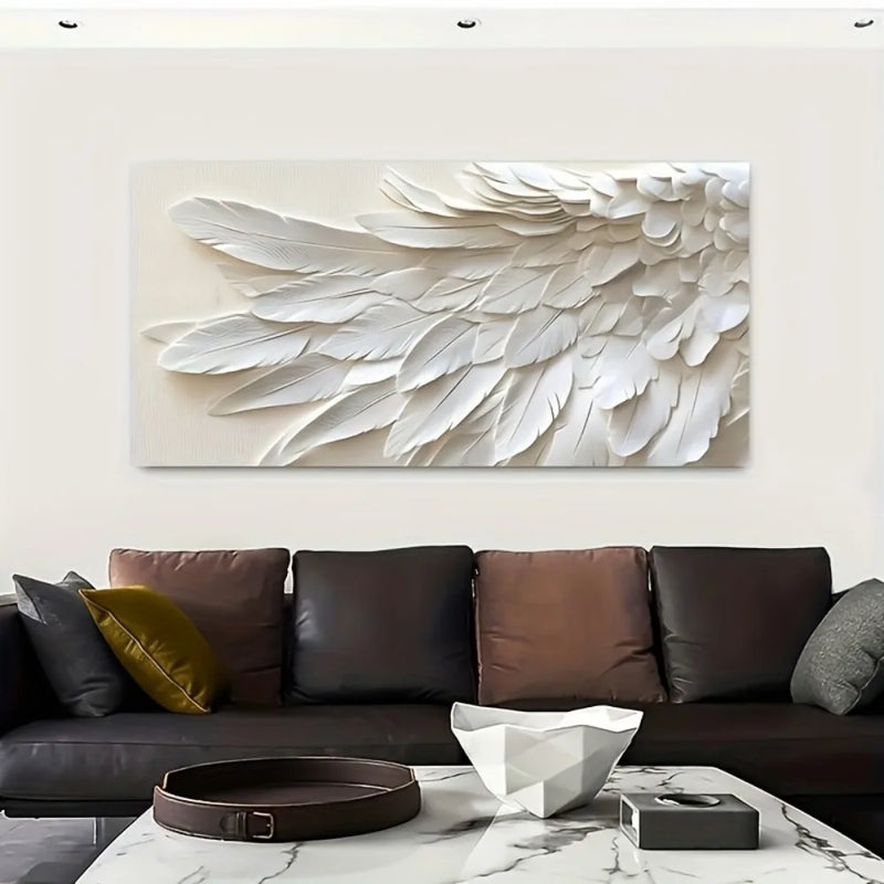 Mirrors and Frames/Contemporary Abstract Feather Wall Art Mural Design