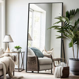 Floor Standing Mirror With Aluminum Alloy Frame Modern