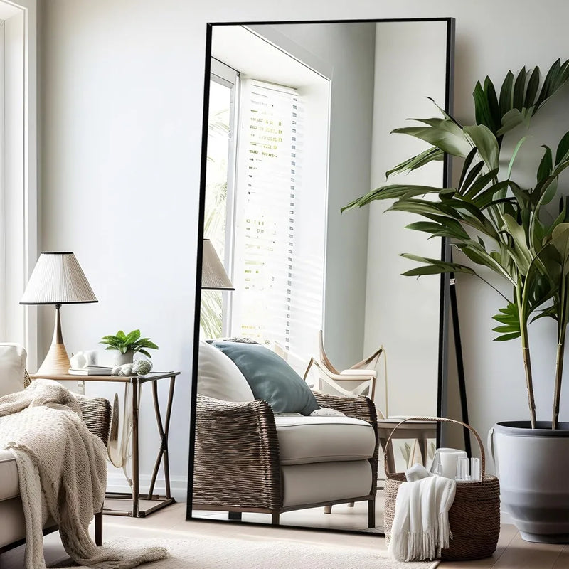 Floor Standing Mirror With Aluminum Alloy Frame Modern