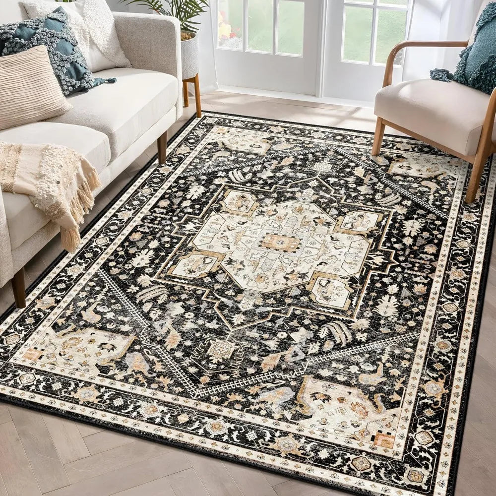 Washable Boho Area Rug For Living Room And Bedroom Soft