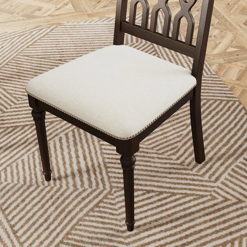 Farmhouse Dining Chairs Set of 2 Armless Upholstered French