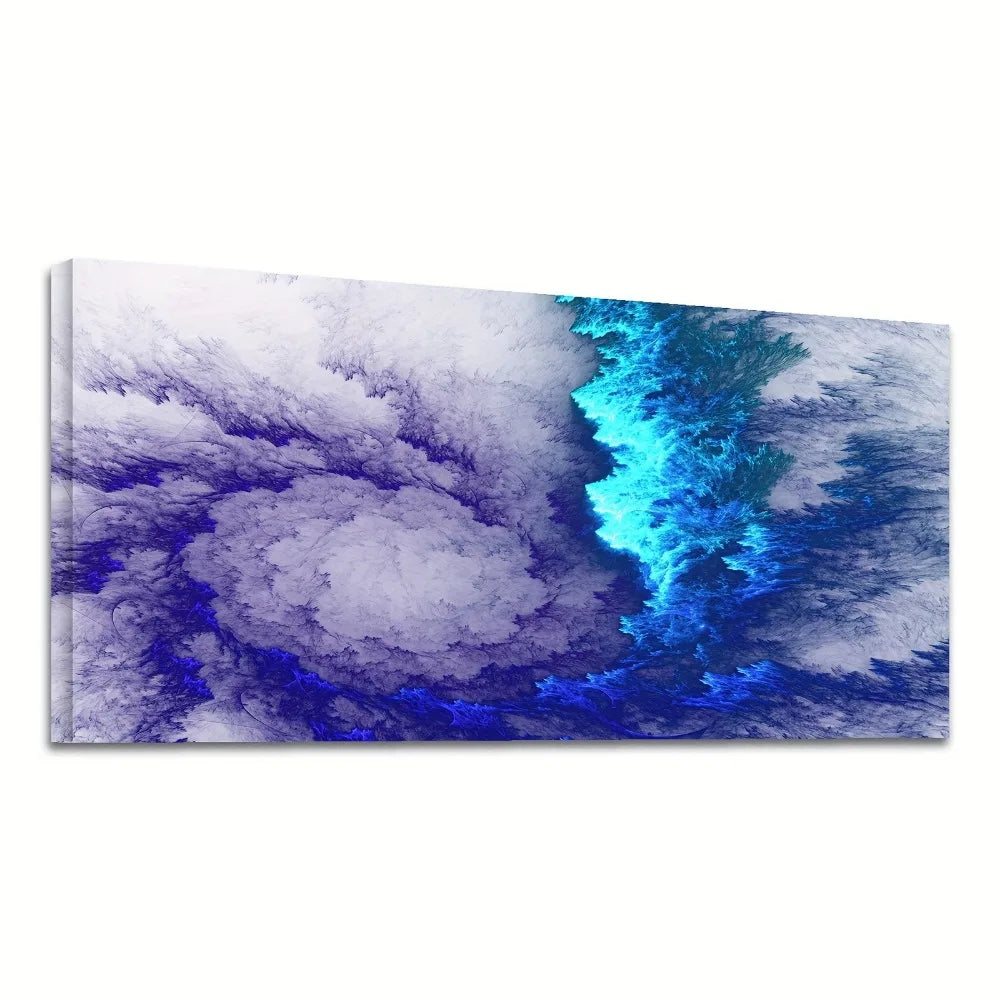 Modern Abstract Wall Art in Pine Solid Wood Frame Decor