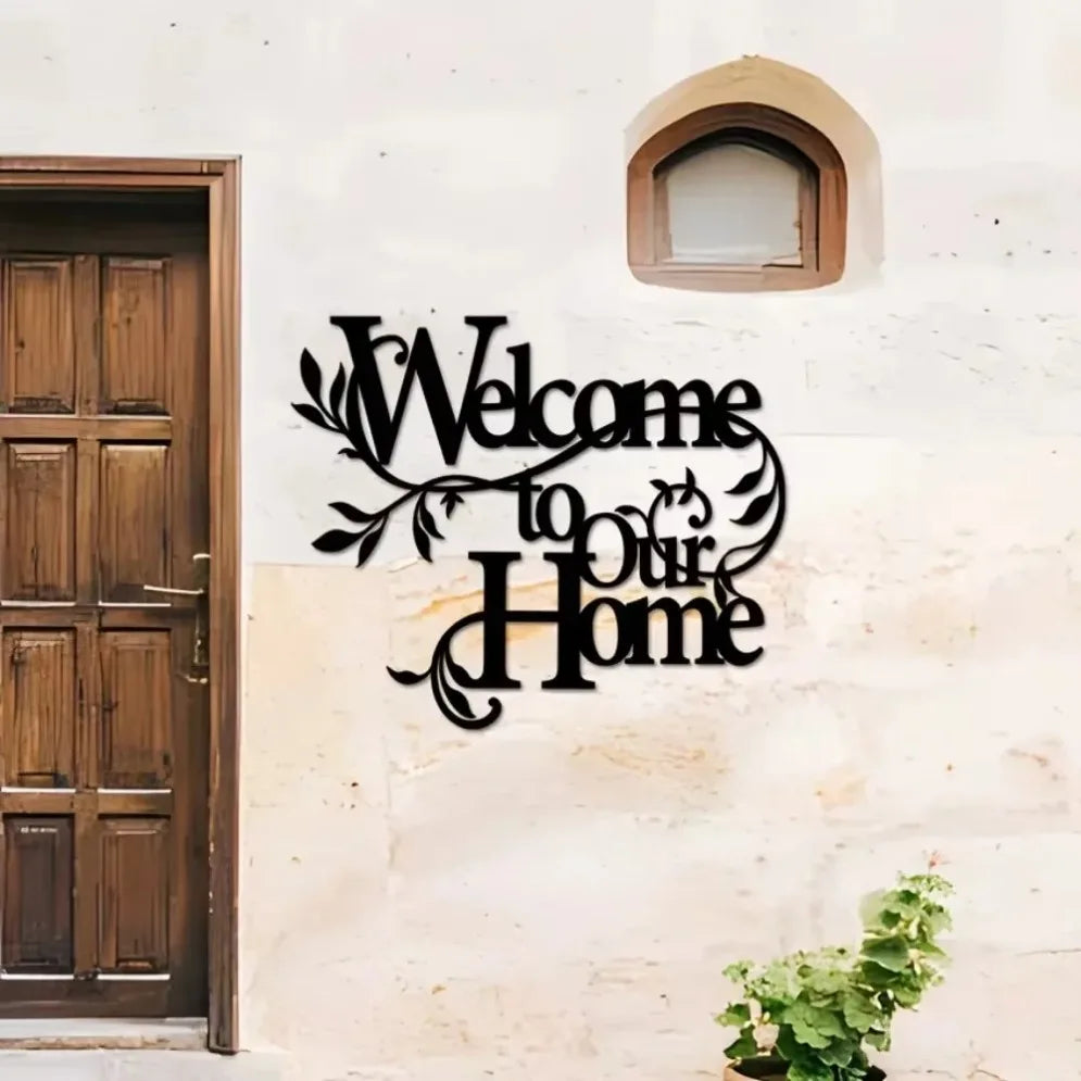 Welcome To Our Home Wall Sign Metal Iron Wall Decor