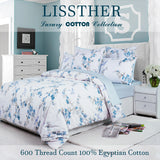 100% Egyptian Cotton 600TC Floral Duvet Cover Set