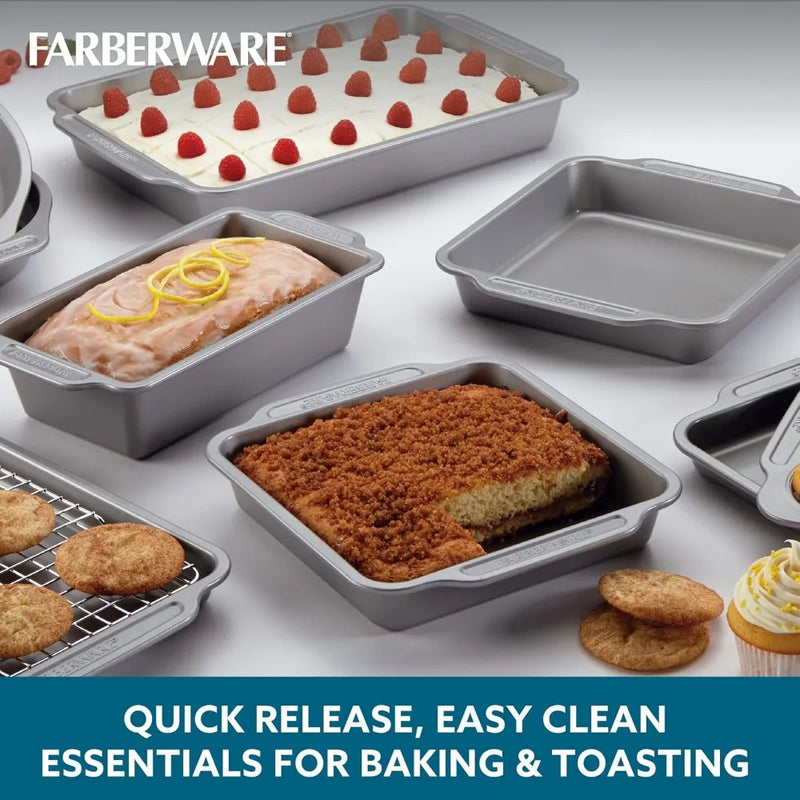 Farberware Nonstick Bakeware Set With Cooling Rack And Pans