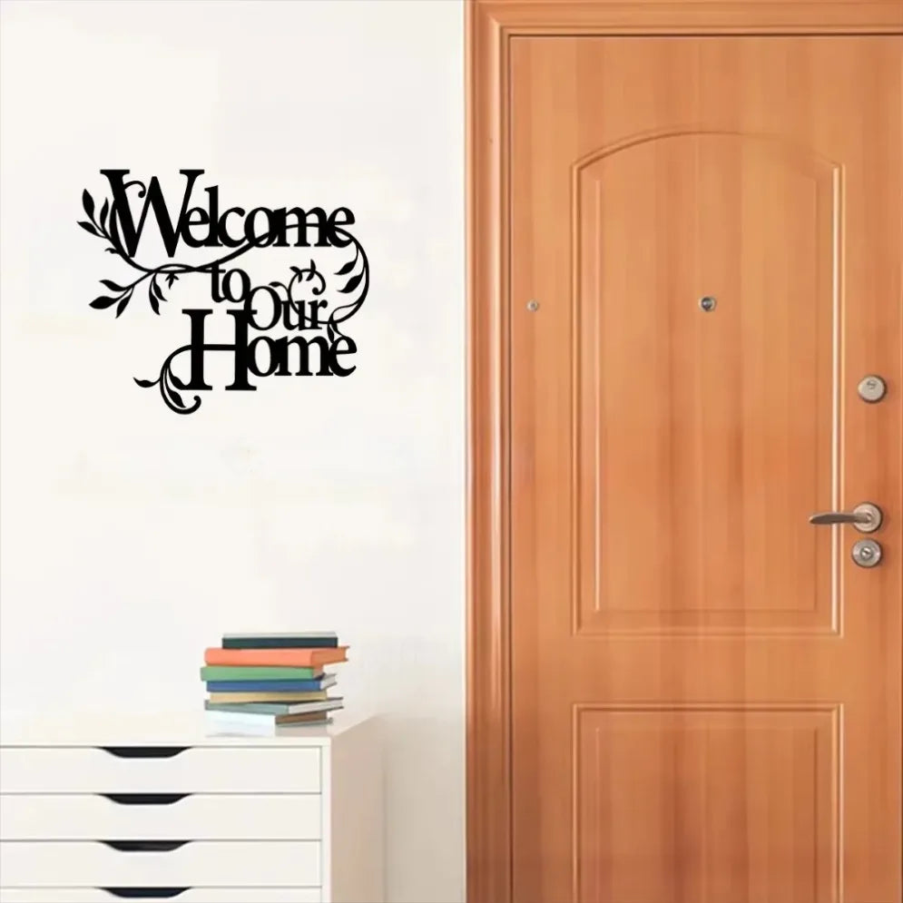 Welcome To Our Home Wall Sign Metal Iron Wall Decor