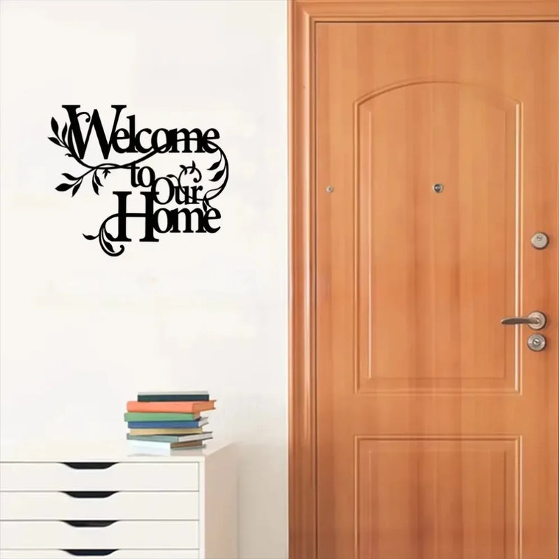 Welcome To Our Home Wall Sign Metal Iron Wall Decor