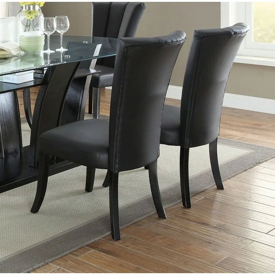 Upholstered Dining Chairs With Wide Flair Back Set Of Two