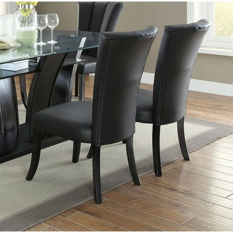 Upholstered Dining Chairs With Wide Flair Back Set Of Two