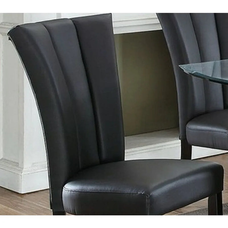 Upholstered Dining Chairs With Wide Flair Back Set Of Two