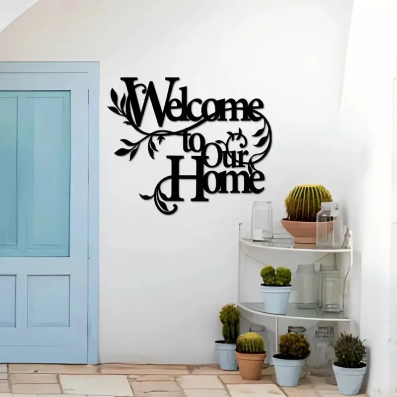 Welcome To Our Home Wall Sign Metal Iron Wall Decor