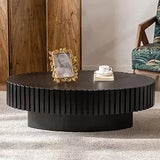 Round Fluted Coffee Table Modern Circular Pedestal Center
