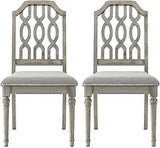 Farmhouse Dining Chairs Set of 2 Armless Upholstered French