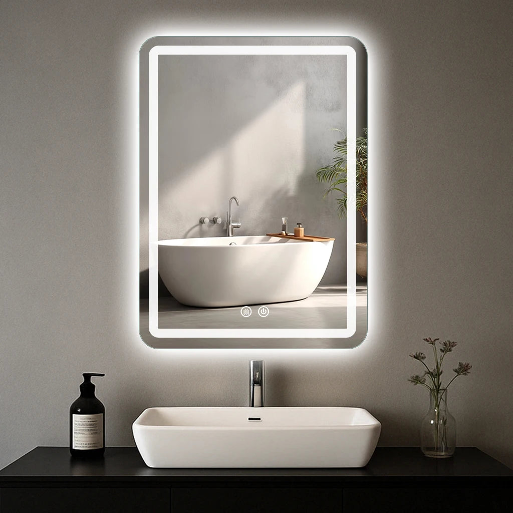 LED Backlit Vanity Mirror With Fogless Demister Wall Mount