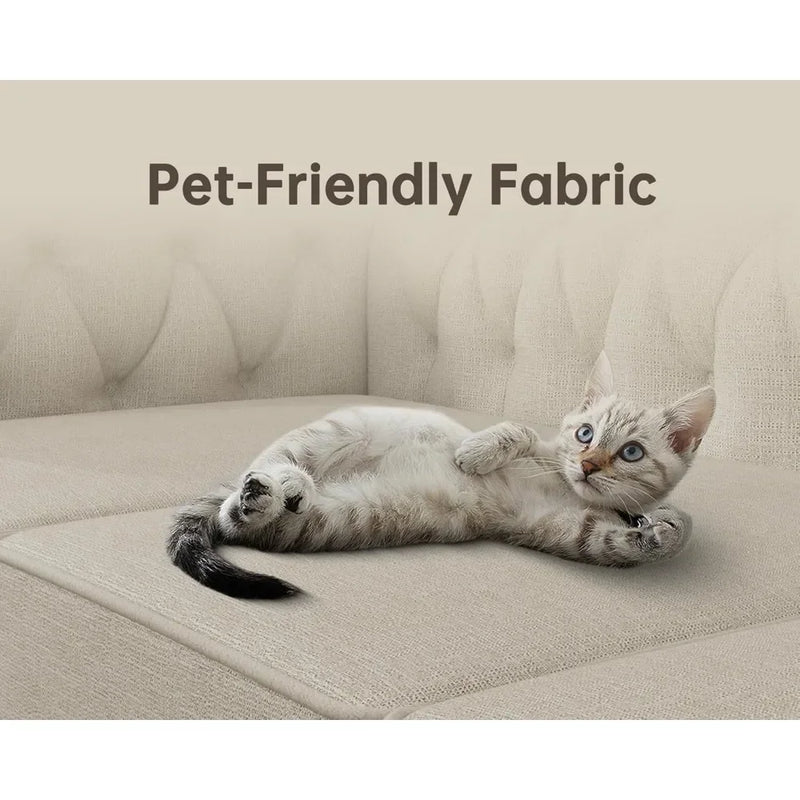 Elegant Chesterfield Tufted Sofa Set For Pet Owners