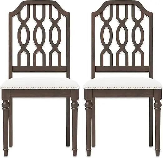 Farmhouse Dining Chairs Set of 2 Armless Upholstered French