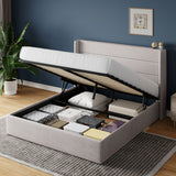 Hoomic Lift Up Storage Bed With Wingback Headboard Underbed