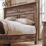 Farmhouse Wood Bed Frame With Tall Headboard And Storage