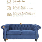 Modern Velvet Chesterfield Loveseat With Tufted Back