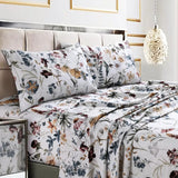 Tribeca Living Cotton Sateen Floral Sheet Set With Pockets