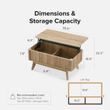 Lift Top Coffee Table for Living Room Mid Century Farmhouse