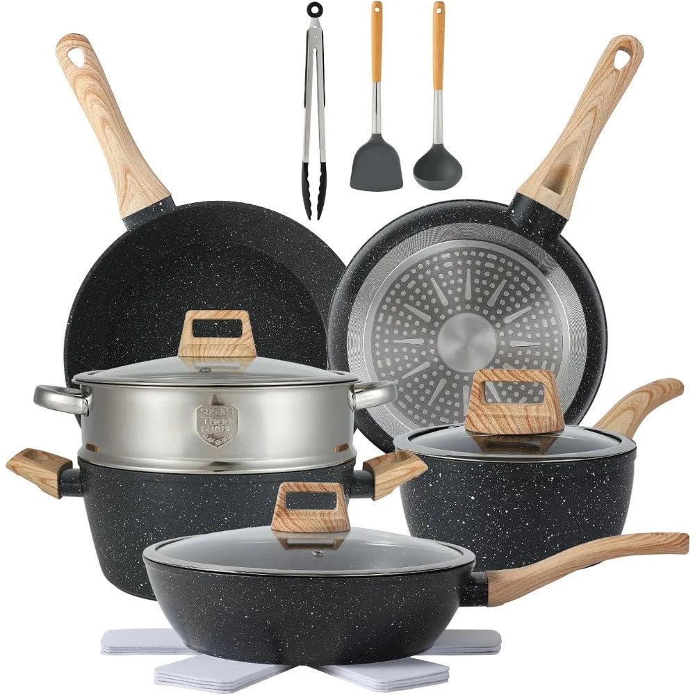 Nonstick Pots And Pans Set 16 Piece Cookware Collection