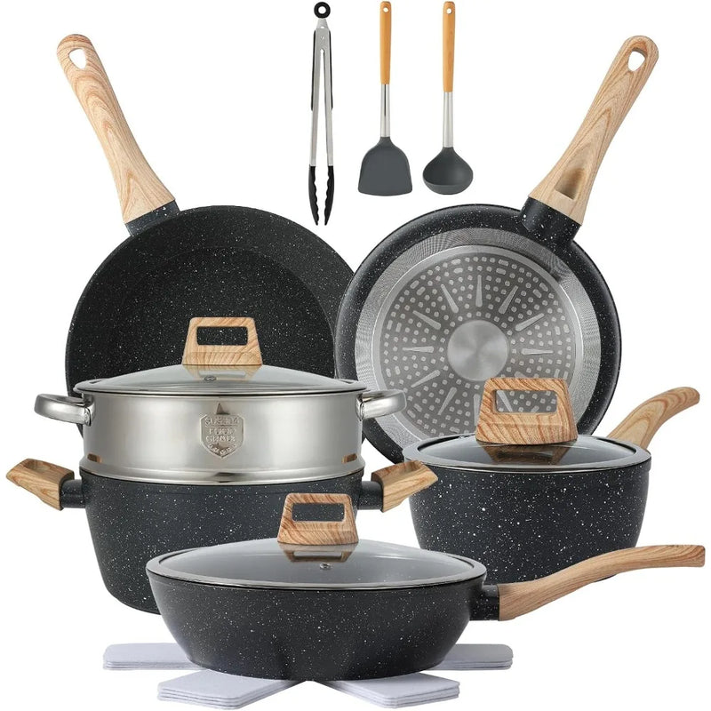 Nonstick Pots And Pans Set 16 Piece Cookware Collection