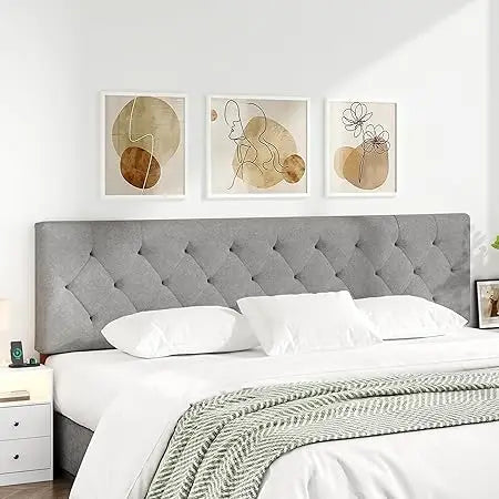 Modern upholstered adjustable queen headboard for elegant bedrooms

