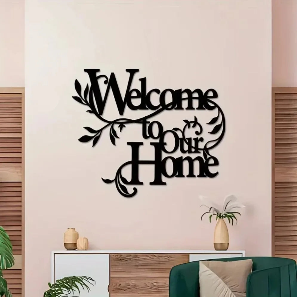 Welcome To Our Home Wall Sign Metal Iron Wall Decor