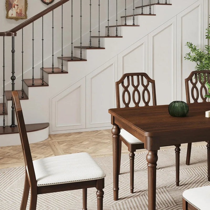 Farmhouse Dining Chairs Set of 2 Armless Upholstered French