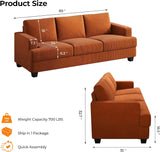 Corduroy Modern 3 Seater Sofa For Living Room Comfort