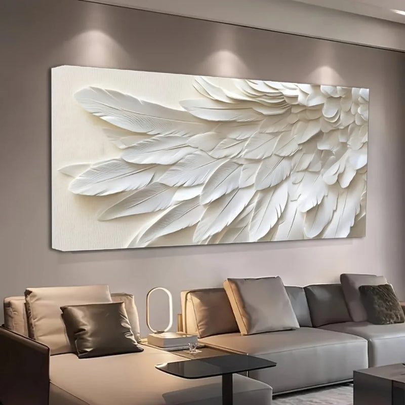 Mirrors and Frames/Contemporary Abstract Feather Wall Art Mural Design