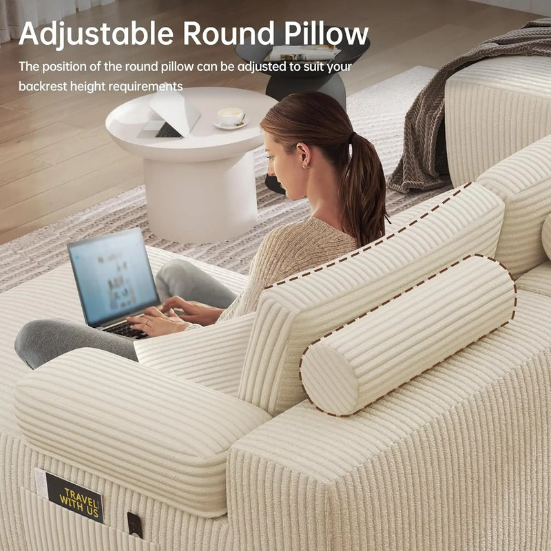 Cloud Sectional Sofa With Deep Seat Memory Foam Sleeper
