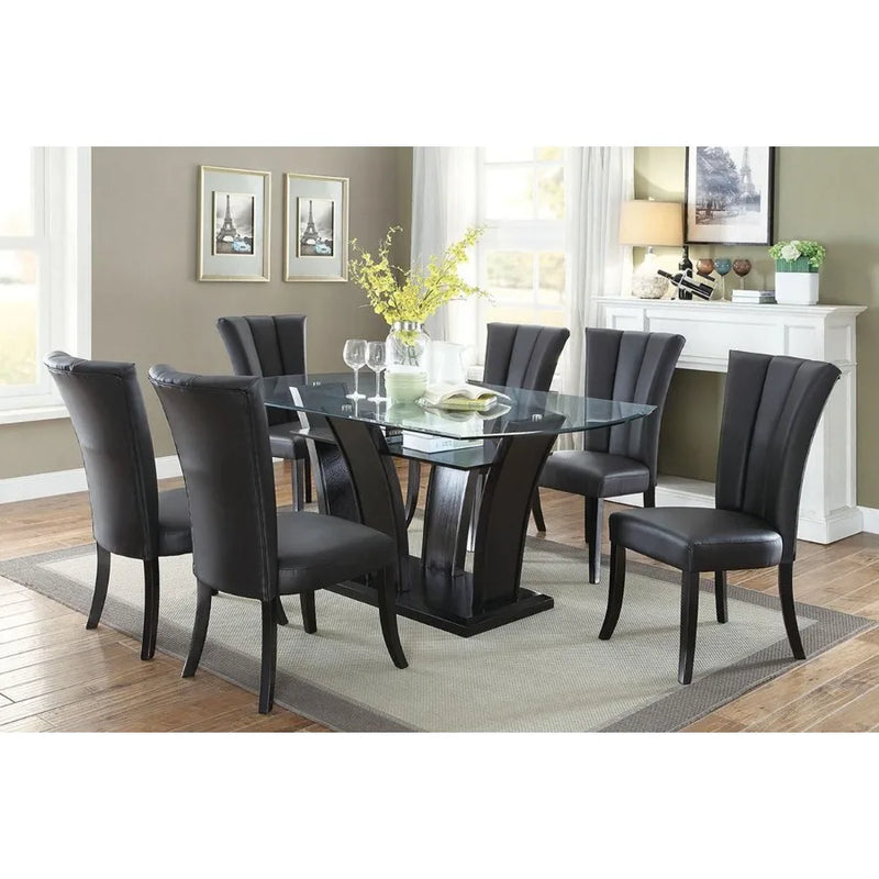 Upholstered Dining Chairs With Wide Flair Back Set Of Two