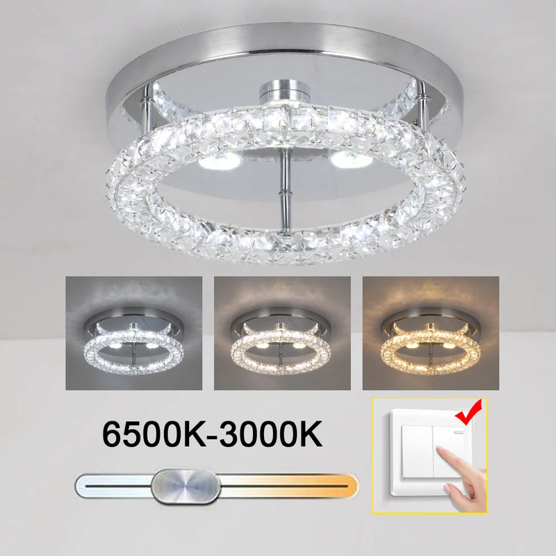 Modern Crystal LED Chandelier Elegant Home Decor Pendant Light