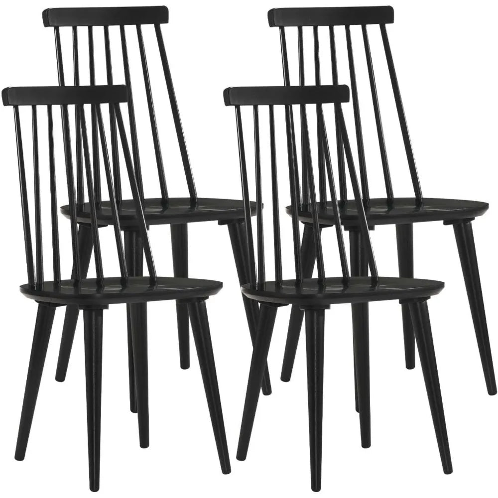 Wood Dining Chairs Set of Four Slat Back Farmhouse Style