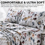 Tribeca Living Cotton Sateen Floral Sheet Set With Pockets