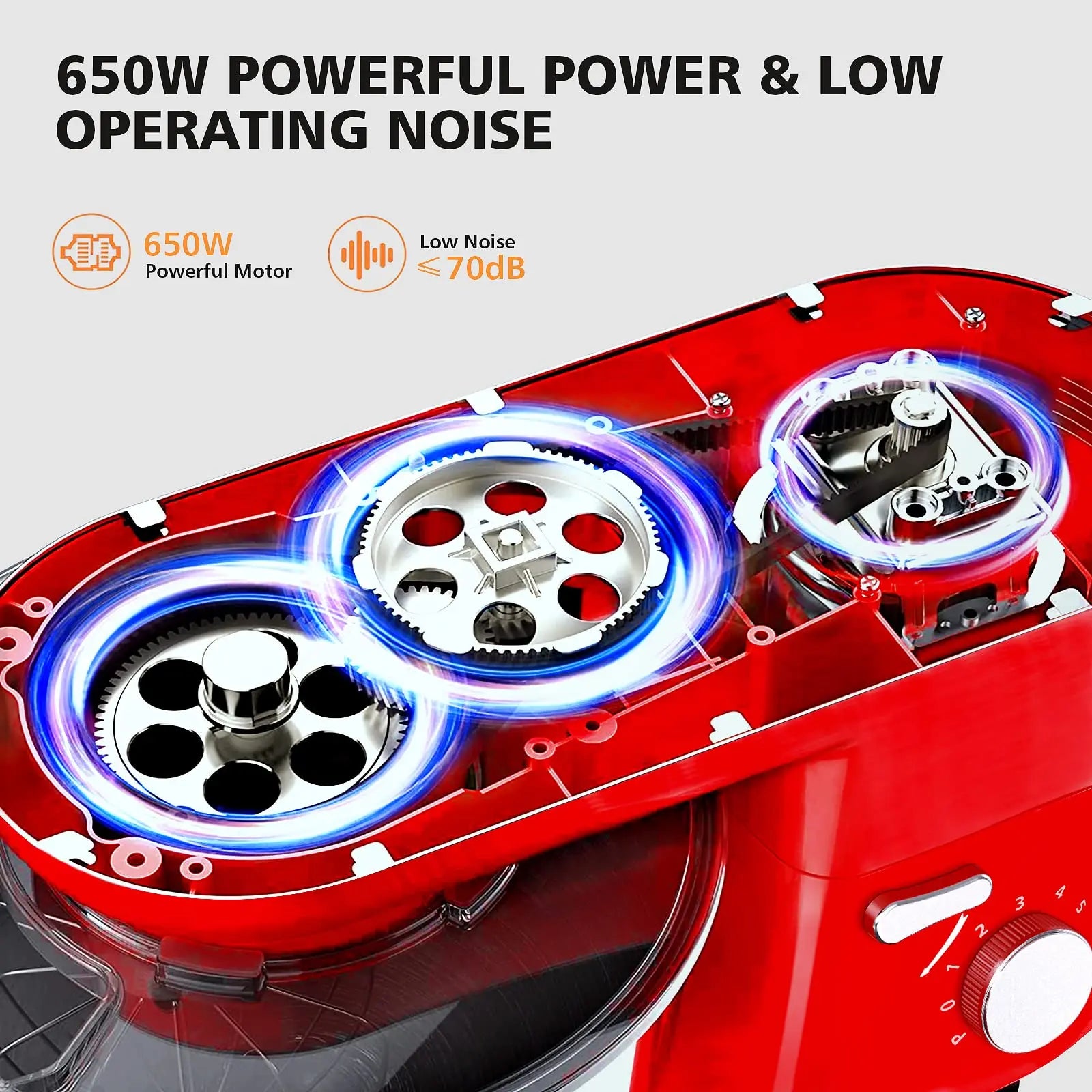 Cheftronic Tilt Head Stand Mixer 650W 6 Speed US Frother